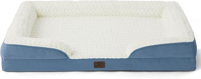 Bedsure XL Orthopedic Dog Bed for Extra Large Dogs - Washable XLarge Dog Cat Bed Waterproof, Comfort Dogs Couch Sofa with Washable Removable Cover, Pet Bed with Nonskid Bottom, Plush-Faded Denim, 42"