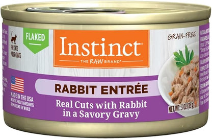 Instinct Flaked Entrée Wet Canned Cat Food - Rabbit, 3 oz. Cans (Pack of 24)