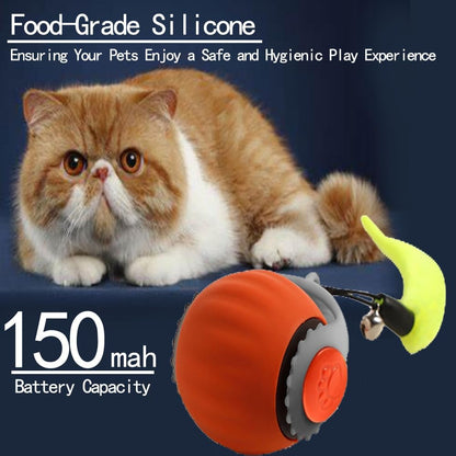 2 Pack Automatic Moving Dog Toy Ball,Smart Interactive Cat Toy Ball with Tail&Interactive Sensor,(Orange & Blue)