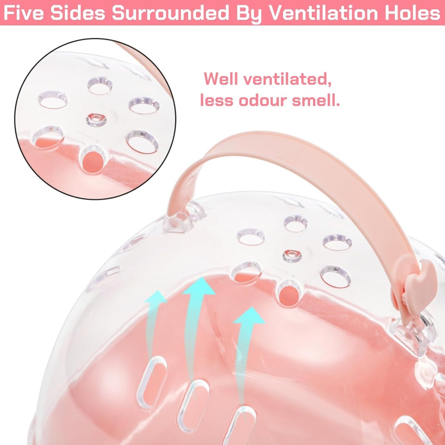 Hamster Carrier Cage, Portable Small Animal Carrier Cage with Water Bottle, Guinea Pig Outgoing Cage Hamster Travel Carry Case for Small Pets, Gerbils, Chinchillas, Dwarf Hamster