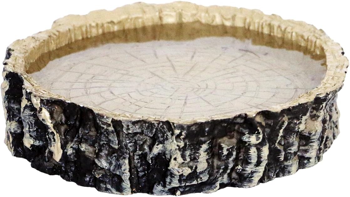 Tree Trunk Feeding Dish Bowl,Reptile Water Dish Food Bowl, Amphibians Tree Trunk Water/Food Bowl, Premium Resin Reptile Feeding Terrarium Bowls for Bearded Dragon Lizard Gecko