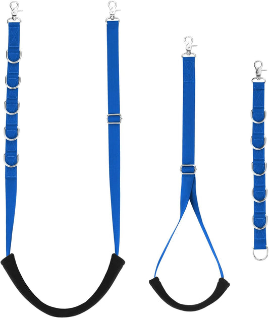 Dog Grooming Loops Supplies Pet Dog Grooming Belly Straps Belly Band Black Solf Comfrotable & Adjustable Grooming Tools for Grooming Tables Arms Ideal for Groomers (Blue)