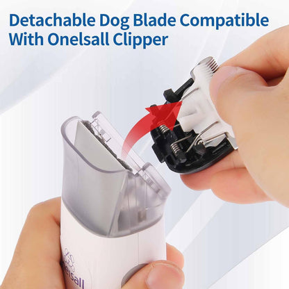 2 Pack Dog Grooming Replacement Blade Compatible with Oneisall Low Noise Dog Clippers, Dog Hair Vacuum Clipper Made of Ceramic Blade & Stainless Steel Blade Size 0.5mm