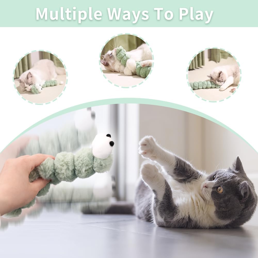 PAZ'S GIFT Cat Toy Interactive cat Mint cat Kick Toy, 11 feet Long, chewable Furry Plush Toy, Soothing Kitten Pillow，Appease The kitten's Pillow