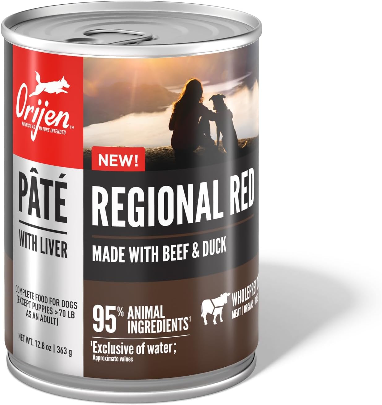 ORIJEN Pate Wet Dog Food Regional Red Recipe with Liver 12.8oz Cans (12 Count)