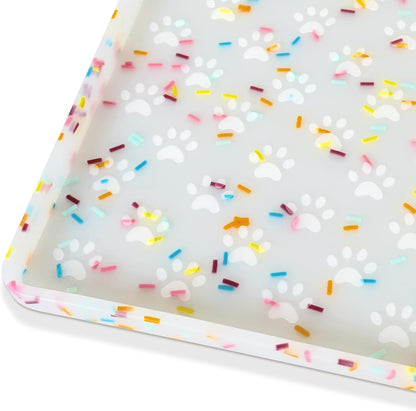 Ptlom Dog Food Mat Anti-Slip Dog Bowl Mats for Food and Water, Waterproof Pet Placemat Prevents Messy Spill to Floor, Silicone Puppy Feeding Tray for Small, Medium and Large Dogs Cats