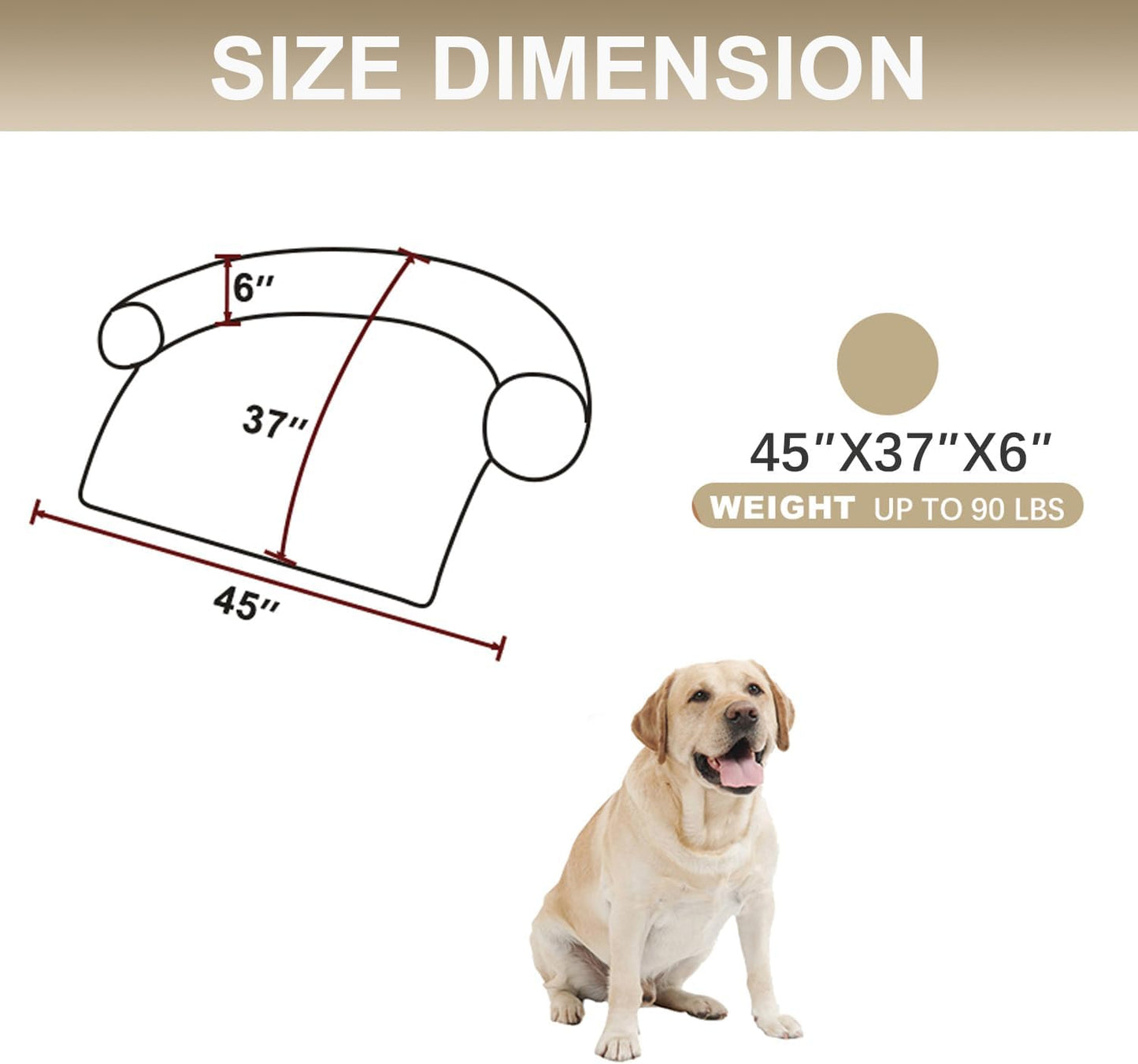 Calming Dogs/Cats Bed Mats, Dog Pad Washable Removable Couch Cover, Plush Long Fur Mat for Pets, Waterproof Lining, Perfect for Small, Medium and Large Dogs and Cats (Gradient Brown, 45"x37")