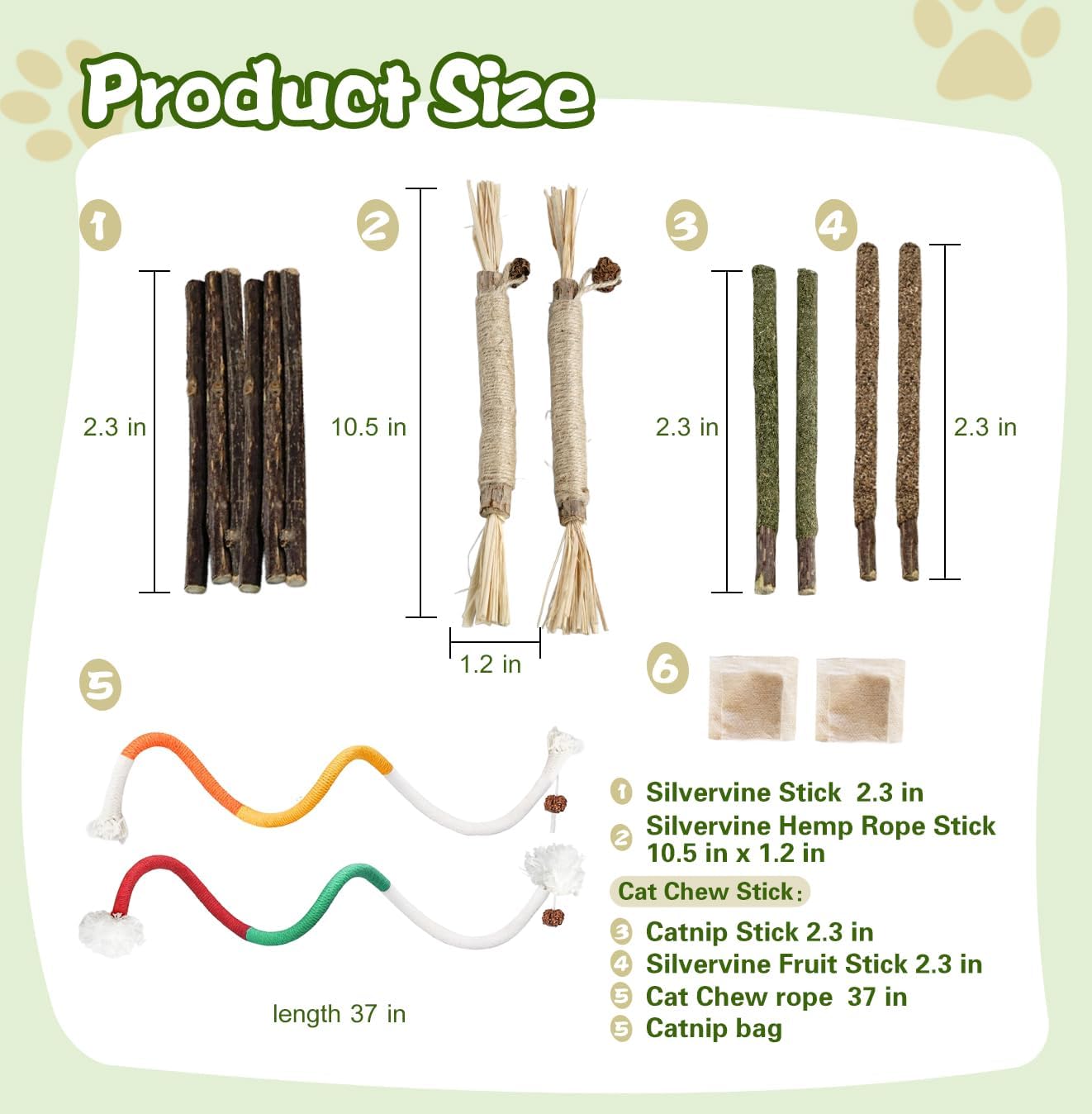 Catnip Chew Toys for Cats, 12 Pack Cat Toys with Silvervine Sticks, Natural Silvervine Stick Cage Balls & Bell Balls for Indoor Cats