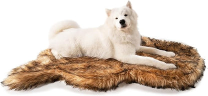 PupRug Orthopedic Dog Bed for Large Dogs with Fluffy Soft Faux Fur and Memory Foam for Joint Pain Relief, Machine Washable and Waterproof Couch Bed, Sable Tan, Large/Extra Large