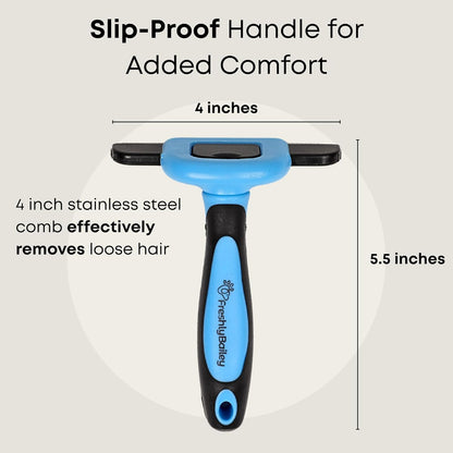 Freshly Bailey Deshedding Brush for Short Haired Dogs & Cats - Cat and Dog Brush for Shedding Short Hair - Highly Effective Deshedder Grooming Comb