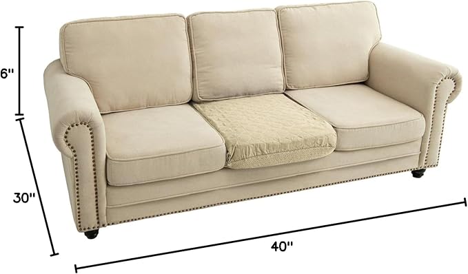 Nanbowang Waterproof Dog Bed, Washable Pet Pillow Cover, Quilted, Easy to Remove - Lovely Puppy/Cat Bed (35x44x6, Beige)