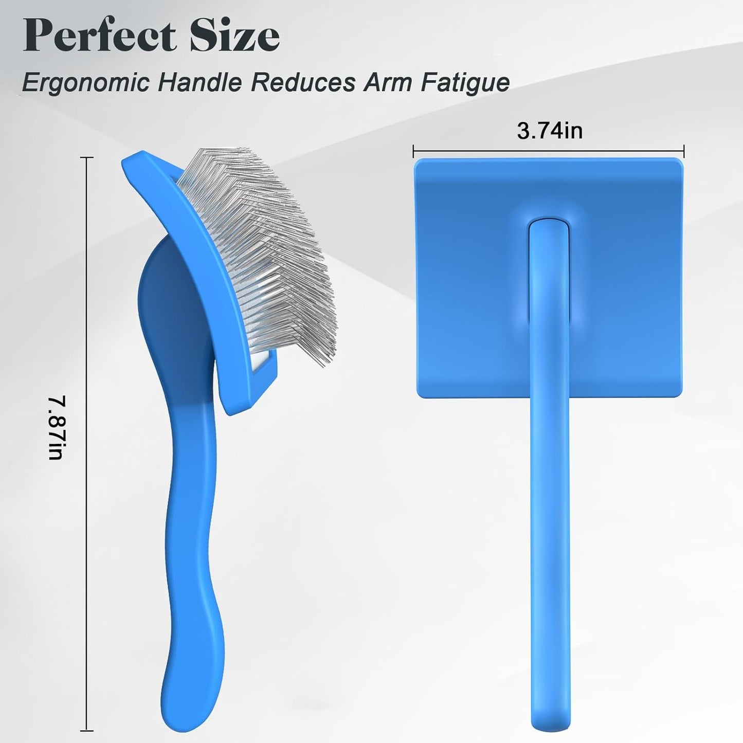 2PCS Slicker Brush for Dogs & Pet Comb,Professional Dog Grooming Brush (Goldendoodles,Poodles,Labradoodles) with Extra Long Pins to Effectively Remove Tangles, Knots and Mats (Blue Large)