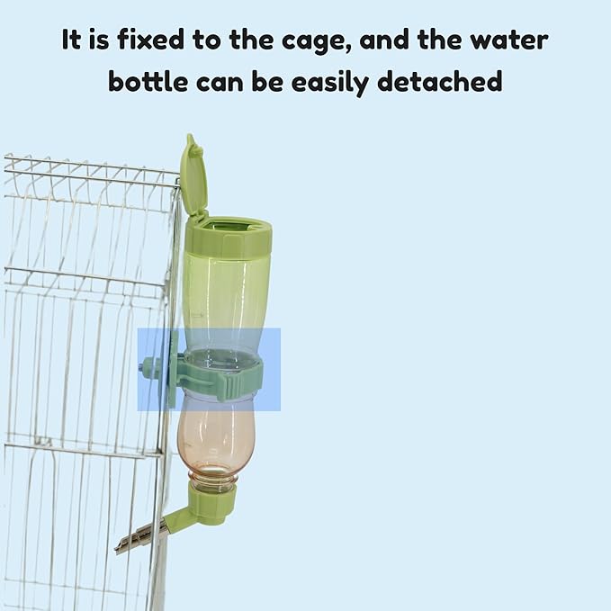 Leak-Proof Small Animal Water Bottle for Chinchillas, Birds, Hamsters, Guinea Pigs, Rabbits and Other Small Pets. (Green, 8.12oz)