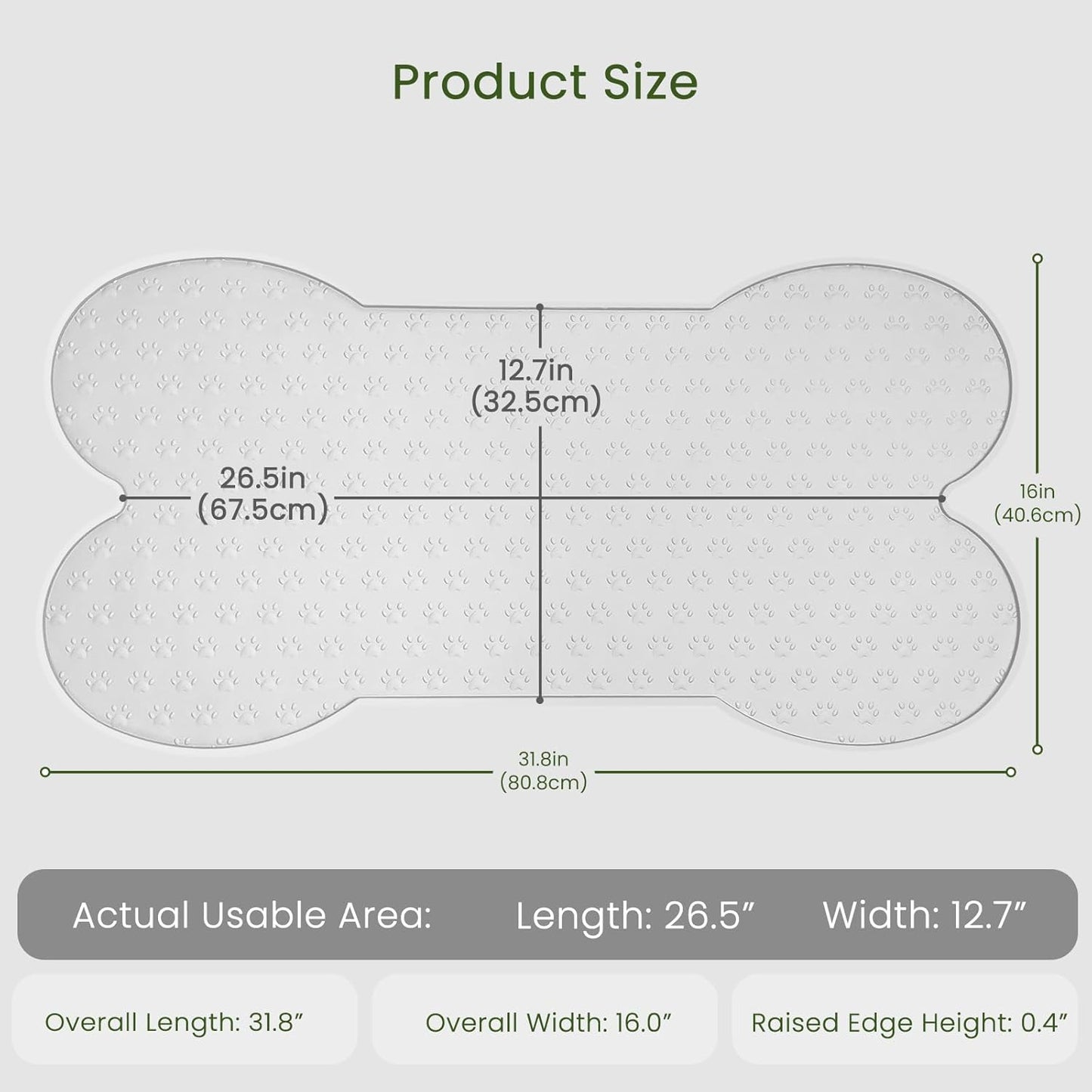 Dog Food Mat Anti-Slip Silicone Dog Bowl Mat Thicker Pet Placemat Waterproof Cat Feeder Pad with Raised Edge Puppy Kitten Feeding Mats Suitable Small Medium-Sized Dogs Cats Eating Tray