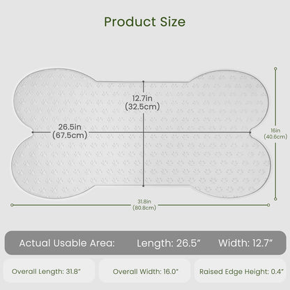 Dog Food Mat Anti-Slip Silicone Dog Bowl Mat Thicker Pet Placemat Waterproof Cat Feeder Pad with Raised Edge Puppy Kitten Feeding Mats Suitable Small Medium-Sized Dogs Cats Eating Tray