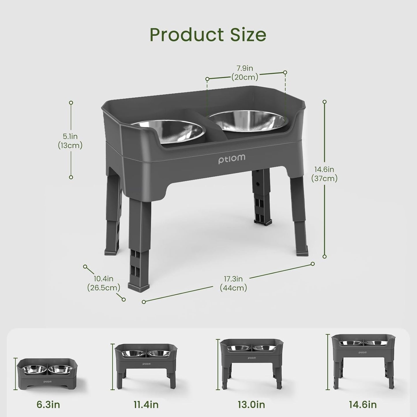 KPWACD 3-in-1 Elevated Dog Bowls Mess Proof Raised Slow Feeder Dog Bowls, 4 Height Adjustable Stand Licking Plate with 2 56oz Stainless Steel Doggy Food Dish for Small Medium Large Pets