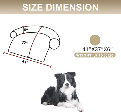 Calming Dogs/Cats Bed Mats, Dog Pad Washable Removable Couch Cover, Plush Long Fur Mat for Pets, Waterproof Lining, Perfect for Small, Medium and Large Dogs and Cats (Gradient Brown, 41"x37")