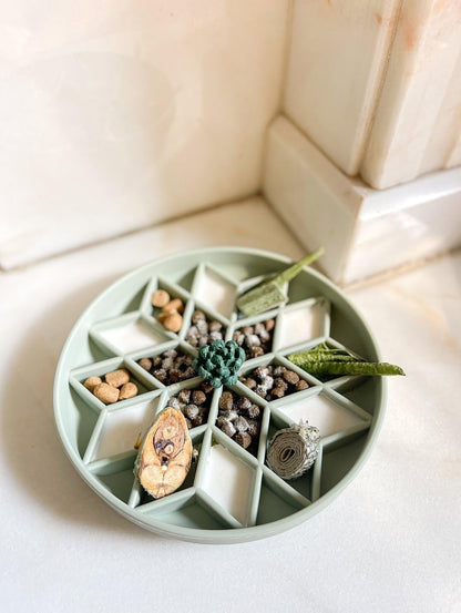 OHMO Slow Feeder Dog& Cat Bowl, Silicone Puppy Cat Food Bowl with Anti-Slip Suction Cup Slow Down Small Dogs Eating, Anti Choking (S-Diamond,Sage Green)