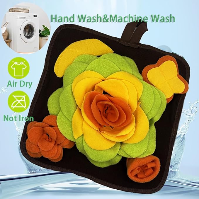 Rabbit Foraging Mat Snuffle Mat for Small Animals Bunny Puzzle Toys Pets Interactive Feeding Mat for Guinea Pigs Hedgehog Chinchilla Puppies (Orange)