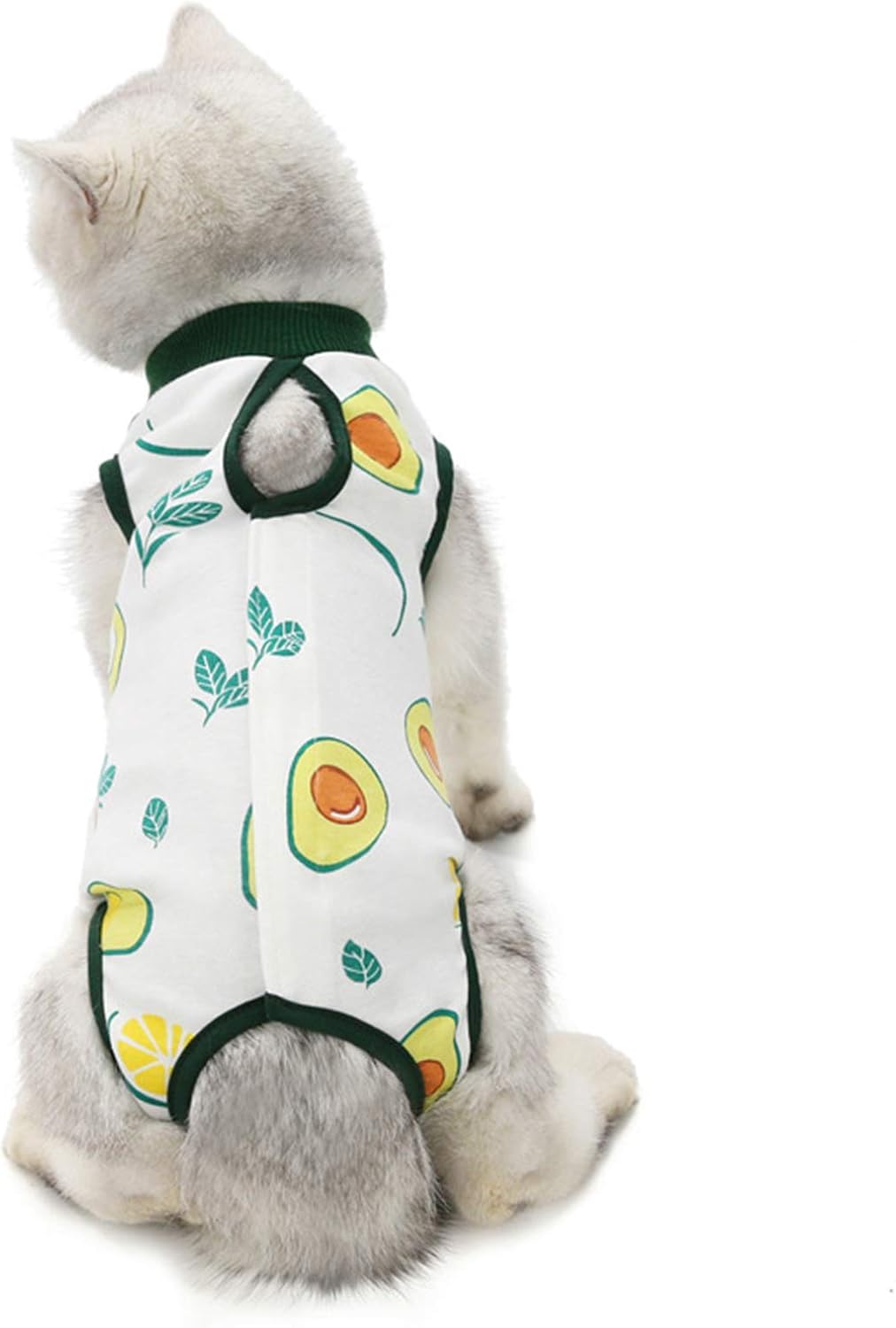 Cat Professional Surgical Recovery Suit,E-Collar Alternative for Cats Dogs,After Surgery Wear, Pajama Suit,Home Indoor Pets Clothing (M (6-8 1bs), Avocado)