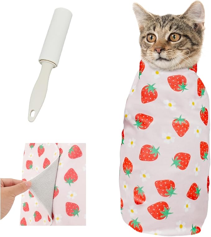 Supet Cat Wrap for Cutting Nails, 2025 Self-Adherent Cat Grooming Wrap, Anti-Escape Calming for Medicine, Nail Clipping, Teeth Brushing, Ear Cleaning