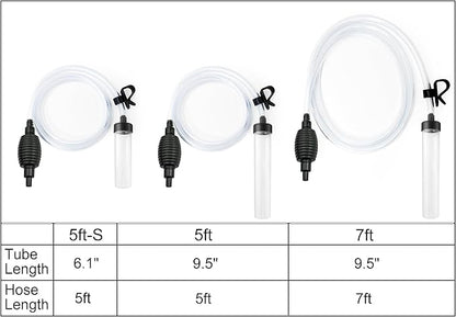 5ft Aquarium Siphon Vacuum Cleaner for Fish Tank Cleaning Gravel & Sand