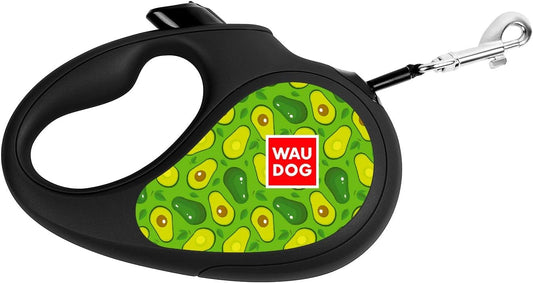 WAUDOG Retractable Dog Leash 10 Ft- 360° Tangle Free - Heavy Duty Pet Walking Leash for X-Small Small Medium Large Dog or Cat with One-Handed Brake Pause Lock (XS, Avocado)