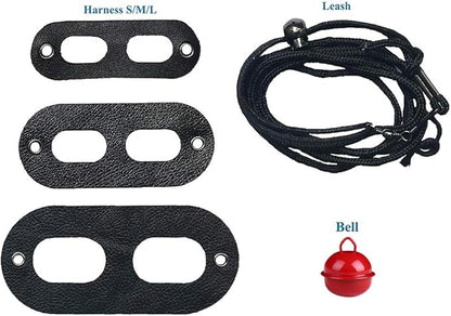 3 Packs Bearded Dragon Harness and Leash Adjustable(S,M,L) - Soft Leather Reptile Lizard Leash for Amphibians and Other Small Pet Animals