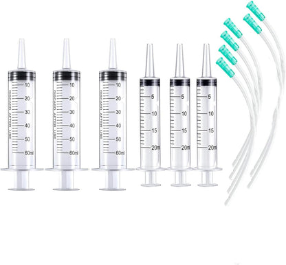 Baby Bird Feeding Syringe Set, Pet Parrot Milk Feeding Syringe with Tubes, Parrot Feeding Tubes Measuring Tools for Feeding Pets Scientific Industrial Labs… (20ml+60ml)