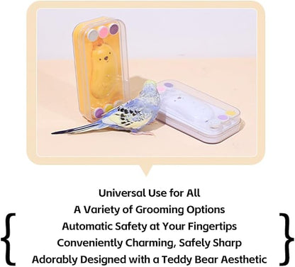 MANON ROSA Bird Nail Grinder, Bird Beak Grinder- Safe and Quiet Bird Nail Care Tool, Complete Grooming Kit for Parrots Conures Cockatiels Finches Parakeets, Premium Beak Maintenance (White)