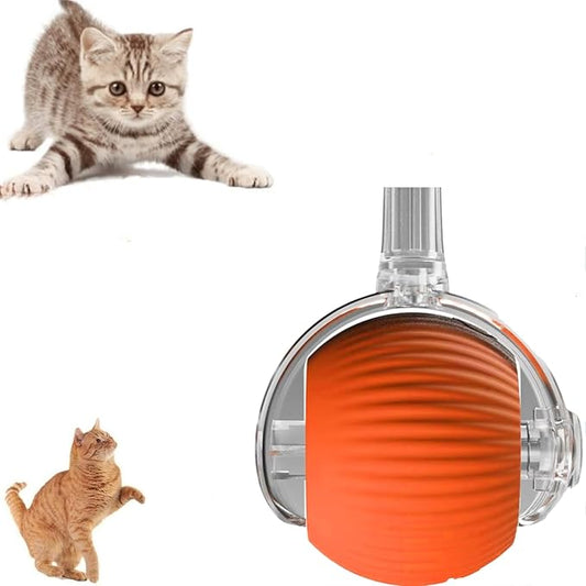 Rocfish Durable Interactive Cat Toys for Indoor Cats, Smart Automatic Cat Chase Ball Toy, Upgraded Speedy Tail Kitten Toy for Bored Indoor Adult Pets (Orange)