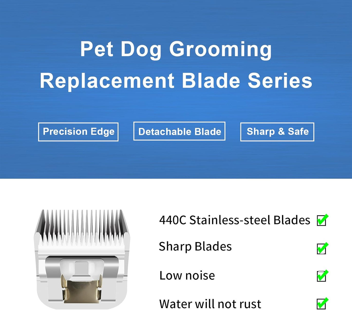 5/8HT（64930） Blade Dog Grooming Clipper Replacement Blades Compatible with Andis Dog Clippers,Detachable Stainless Steel Blade,Size-5/8 HT, Cut Length-5/8 Inch