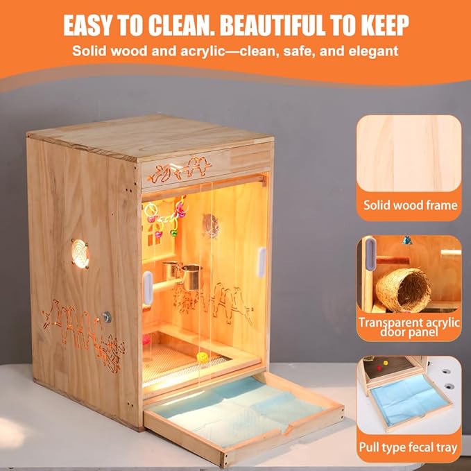 Large Bird Cage with Heater and Thermosta, Bird House Incubator, Bird Nesting Box, Birdcage Accessories, Wooden Birdhouse kit for Parrot Parakeet Cockatiel Lovebirds Budgie Finch Parrotlets Canary