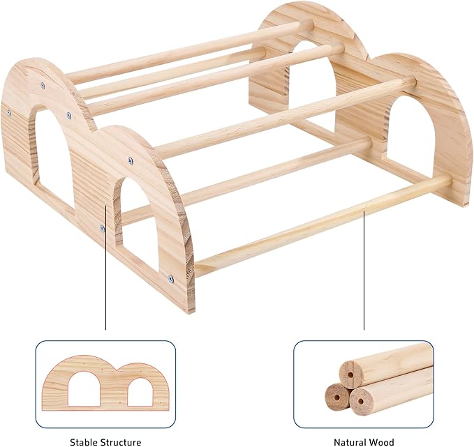 Double Layer Wooden Chicken Perch, Baby Chick Roosting Bars in Coop and Brooder, Chicken Toys, Coop Accessories for Large Bird