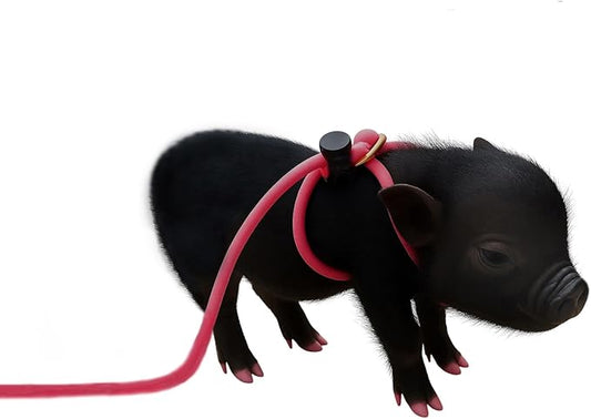 12-Foot Mini Pig Harness - Adjustable Harness & Leash for All Animals - Pigs, Ferrets, Rabbits, Guinea Pigs, Dogs, Cats, Reptile, and Chickens