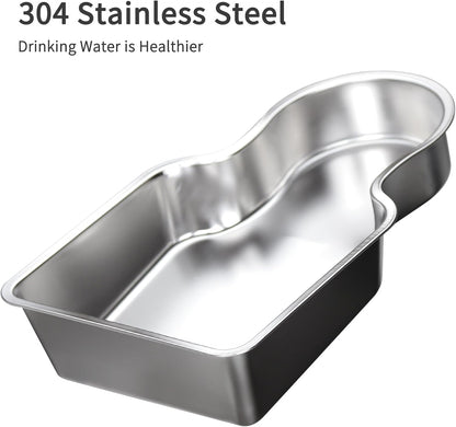 RIZZARI Stainless Steel Pet Water Feeder: 9.5L Black Automatic Leak-Proof Gravity Dispenser - Without Filter - for Senior 40-60 LB Dogs with Joint Spine Issues -Garage Living Room