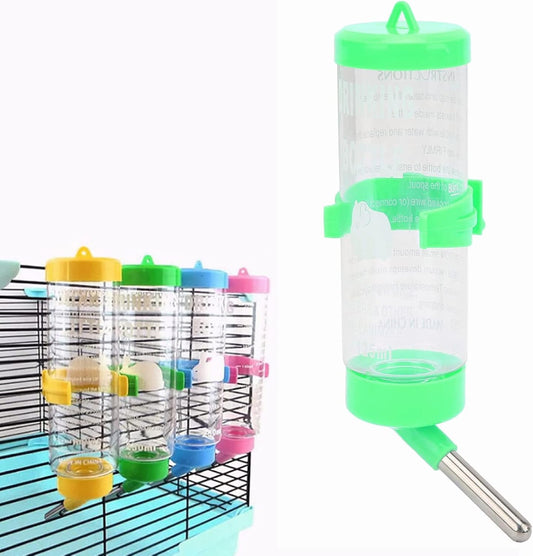 Hamsters Water Bottle, Automatic No Drip Hanging Water Feeder Dispenser for Small Animals Guinea Pig Rat Rabbit Dwarf Gerbil Chinchilla(Green 125ML)