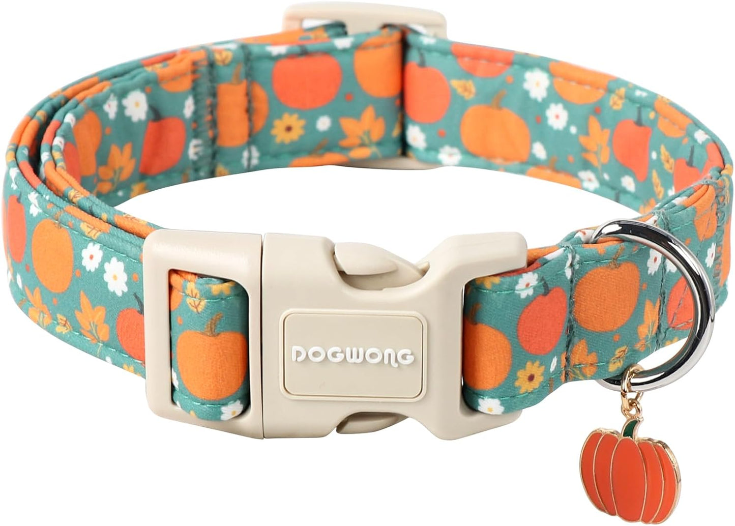 DOGWONG Fall Pumpkin Dog Collar- Cute Fall Holiday Dog Collars Adjustable Halloween Dog Collar for Small Medium Large Dogs M