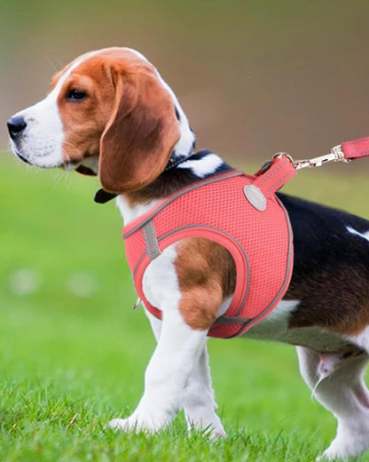 Joytale Small Dog Harness, Breathable Mesh Step-in Vest, Reflective Soft Padded Harnesses for Medium Dogs, Pink, XL