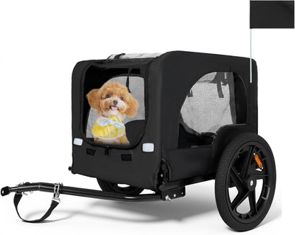 Pet Bike Trailer for Dogs, 88LBS Capacity Dog Bicycle Trailer with 20" Pneumatic Rubber Wheels, Multi-Directional Ventilation, Waterproof Cover, Perfect for Cycling with Pets