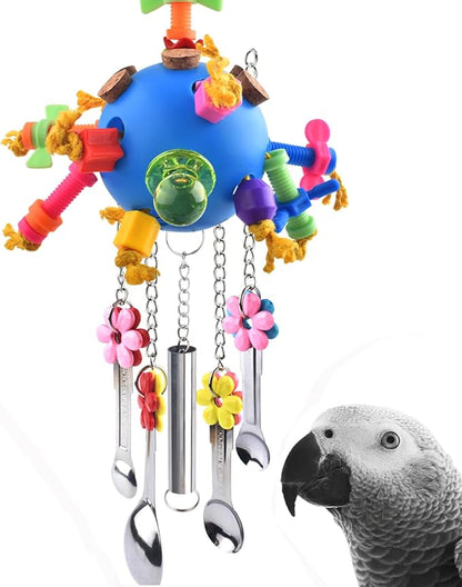 KATUMO Bird Toys, Parrot Pull Spoons Colorful Acrylic Stick Toys Bird Chew Toys for Amazon Parrot, African Grey, Conure, Caique, Quaker, Small Cockatoo, Mini Macaw, Eclectus and Similar Birds
