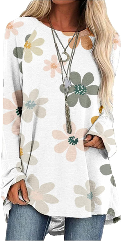 MARSVOVO Women Novelty Graphic Plus Size Sweater Crewneck Long Sleeve Cute Printed Loose Fit Casual Fall Sweaters Top