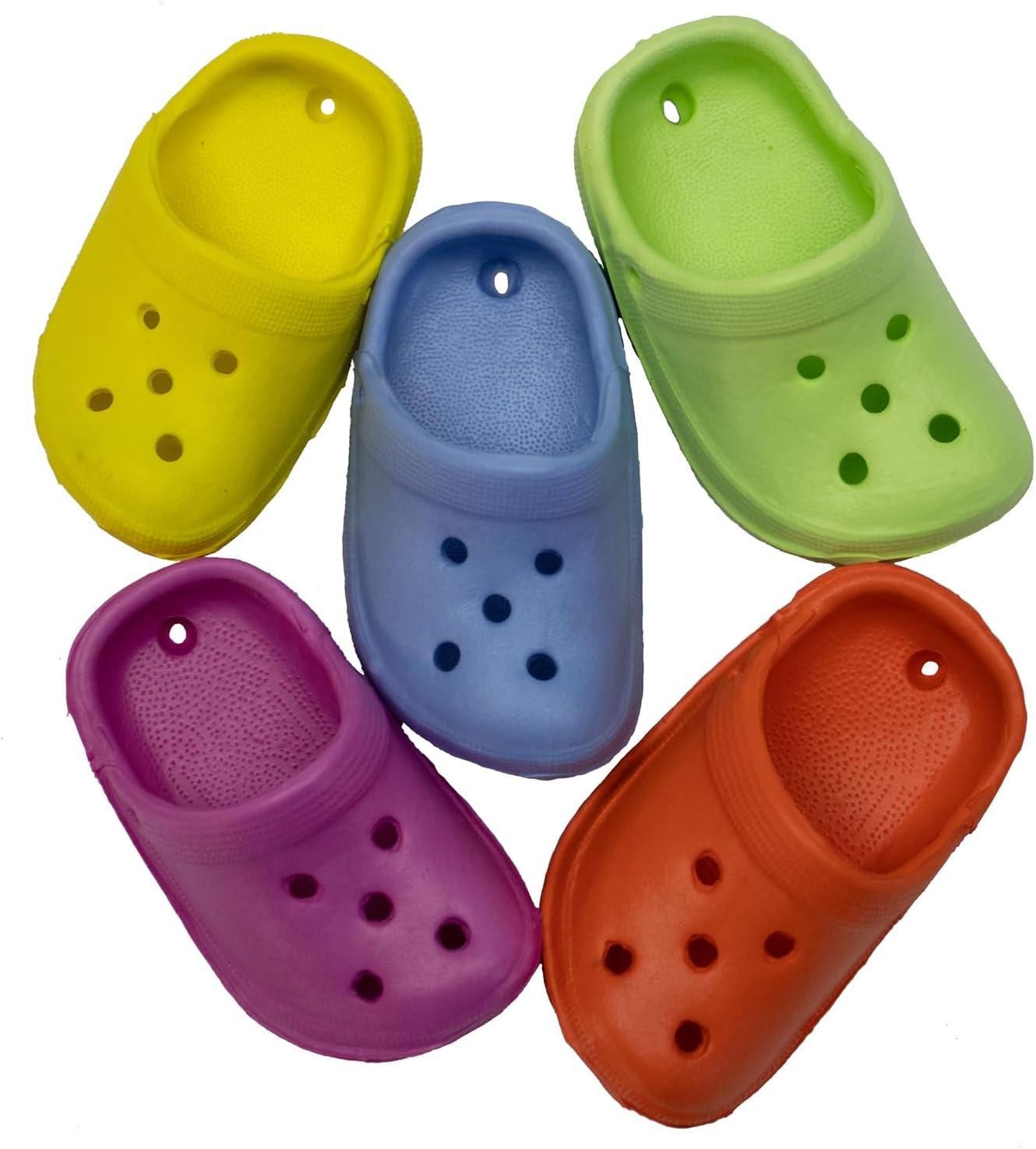 Super Bird Creations SB1192 Crocs Bird Toy - Ideal for Parrots, Ringnecks, Quakers, Small Cockatoos - Perfect for Chewing, Foraging, and Boredom Relief - Colorful Foot Toy - Medium Bird Size, 5-Pack