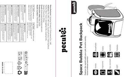 Pecute Cat Backpack Carrier, Large Space Cat Bubble Backpack, Breathable Cat Carrier, Shaded Dog Backpack Carrier, Ergonomic 3D Design for Travel, Hiking, Suitable for Shopping, and Vet, Gray