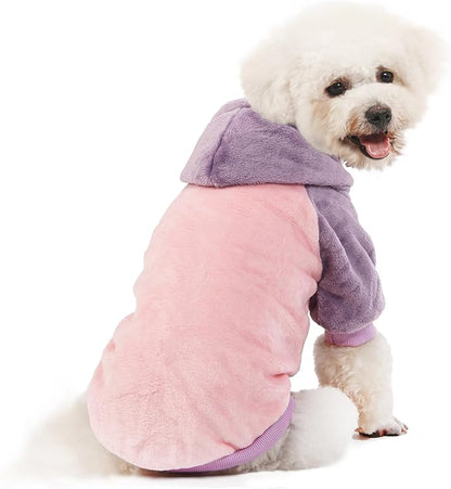 FabriCastle Dog Hooded Sweater, Dog Clothes for XXS XS Small Dogs Girl & Cats, Soft and Warm Pet Coat, Winter Pet Jacket, Doggy Apparel Costumes, Puppy Outfits Snap On Hoodies (Pink Body, Medium)