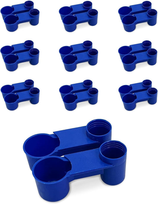 kathson 20 Pcs Bird Drinker Feeder Plastic Soda Pop Water Bottle Cup Ideal for Chicken Pigeons Birds Feeder Trough Animal Feeding Accessories (Blue)