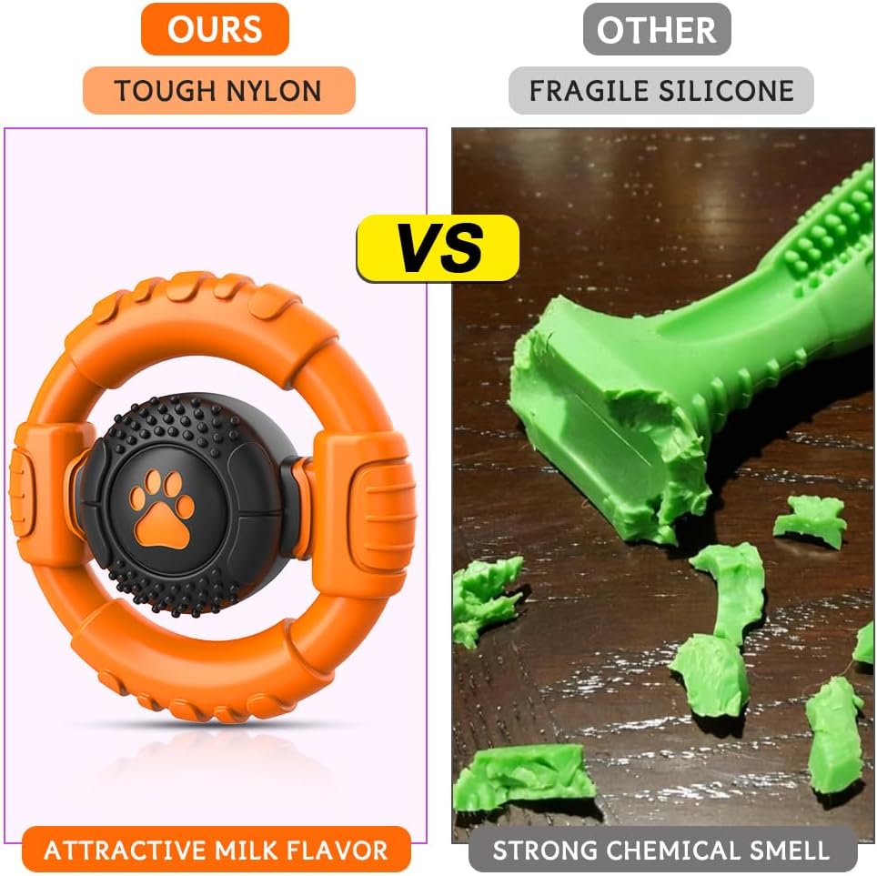 Dog Toys for Aggressive Chewers Large Medium Small Breed Indestructible Durable Tough Dog Chew Toys to Keep Them Busy Nylon Rubber Interactive Dog Toys