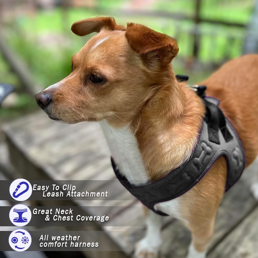 Comfort fit Step-in Dog & Puppy Harness - Comfortable Dog & Puppy Vest: Adjustable, Soft Padded, Easy to Put-on for Small, Medium-Sized Dogs.