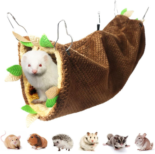 Leftstarer Pet Hammock and Tunnel Set, Soft Cashmere for Small Pets, Suitable for Guinea Pigs, Rats, Ferrets, Hamsters, etc., 22.1x9.1in