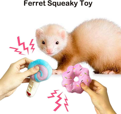 6 Pack Ferret Chew Toys Ferret Bell Balls Squeaker Toys Squeak Toy Teething Pet Toy Durable Knotted Tug of war Toy Cotton Chew Toys Exercise Scratch Toy Interactive Cat Dog Rope Toy Set Small Animals